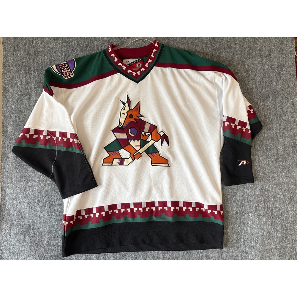 Vintage Phoenix Coyotes Pro Player Kachina NHL Hockey Jersey White Mens XL